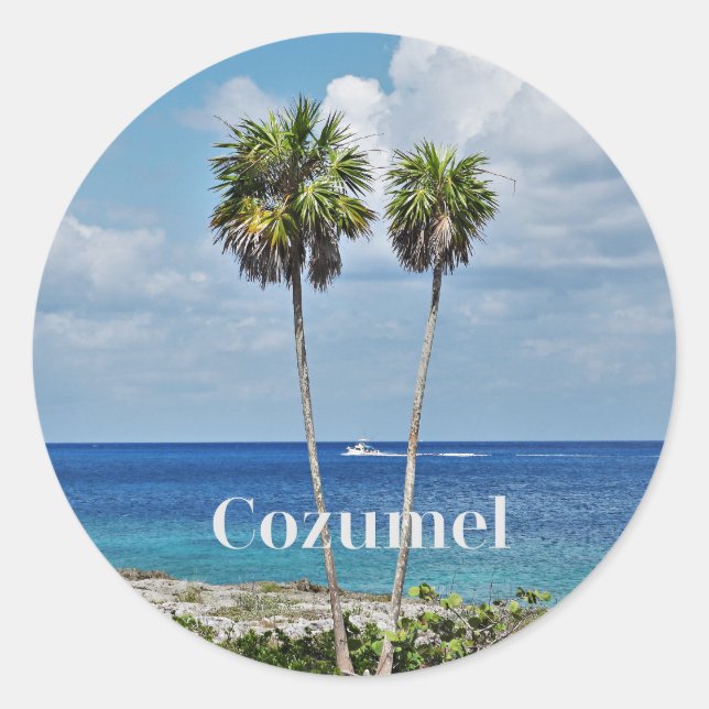 Sticker Rond Cozumel, île mexicaine, (Devant)