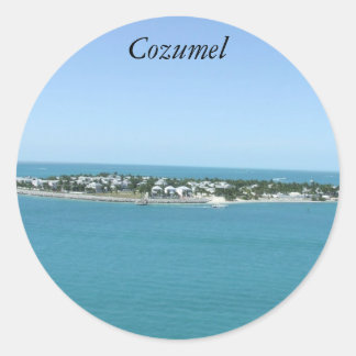 Sticker Rond Cozumel Mexico Island, Blue Water