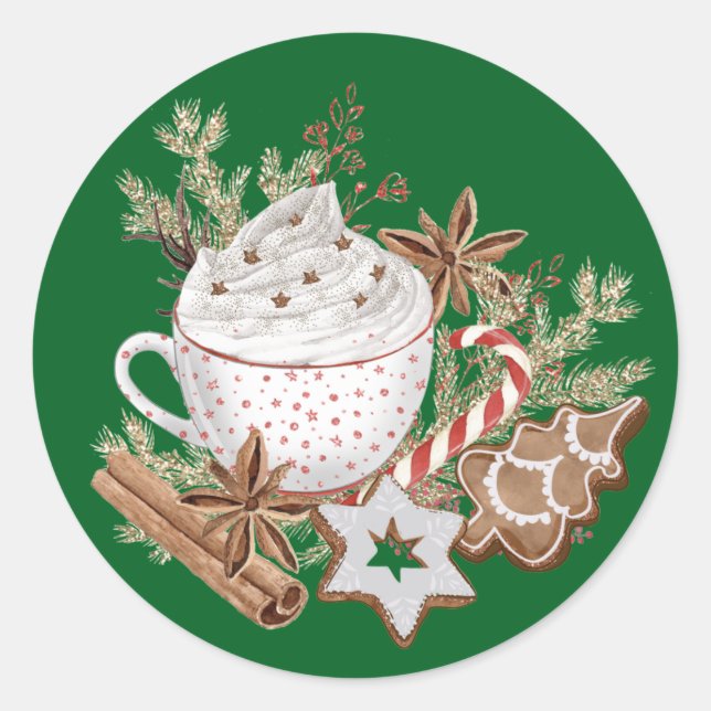 Sticker Rond Cozy Christmas Treats (Devant)