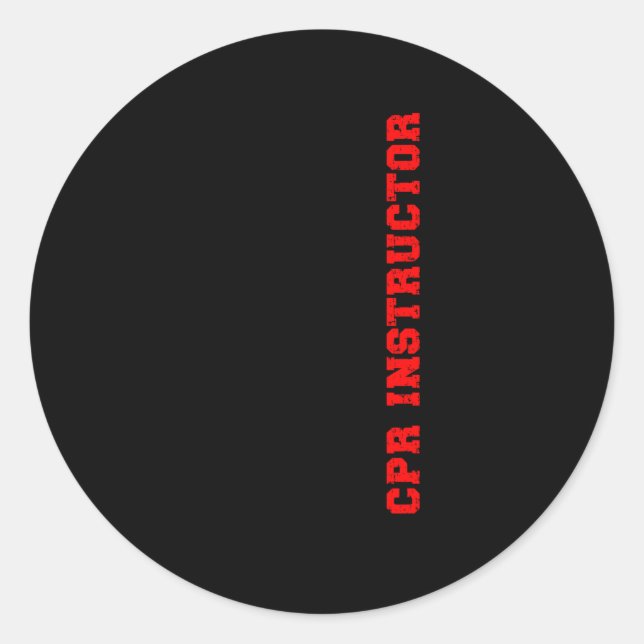 Sticker Rond Cpr Instructeur Us Drapeau Cpr Entraîneur Cpr Inst (Devant)