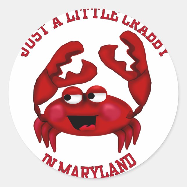 Sticker Rond Crabby dans le Maryland (Devant)