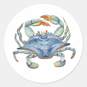 Sticker Rond Crabe bleu