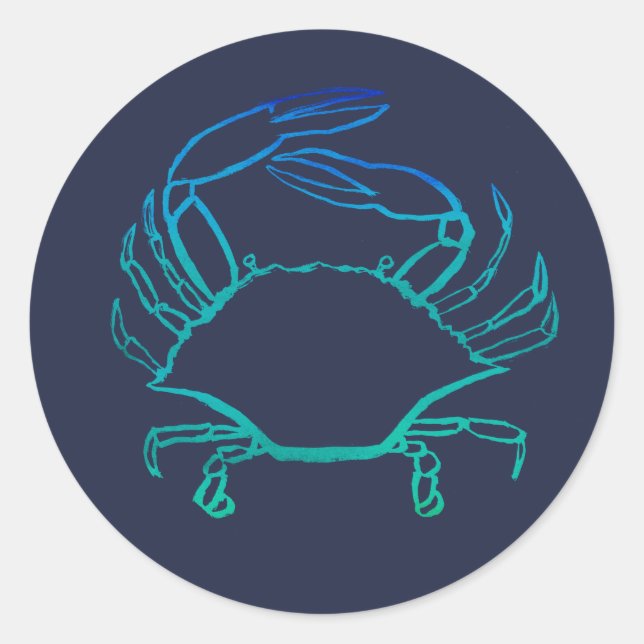 Sticker Rond Crabe bleu (Devant)