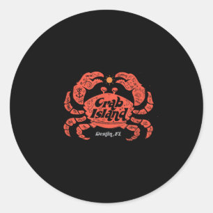 Sticker Rond Crabe De L'Île Sandbar Hangout Destin Floride Fl C