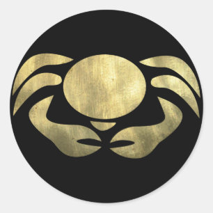 Sticker Rond Crabe du cancer de l'or