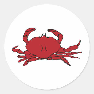 Sticker Rond Crabe rouge