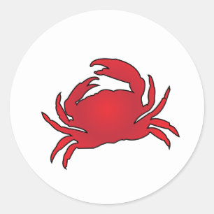 Sticker Rond Crabe Rouge