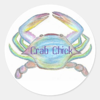 Sticker Rond Crabes, CrabChick