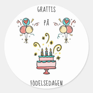 Sticker Rond Crabes på foetssedagen   Joyeux anniversaire