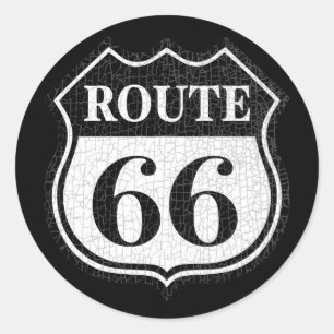 Sticker Rond Crackled Rte 66