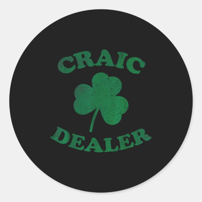 Sticker Rond Craic Er Funny St. Patrick's Day Shamrock Tee  (Devant)