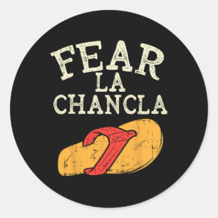 Sticker Rond Craindre La Chancla Funny Cinco De Mayo Espagnol M