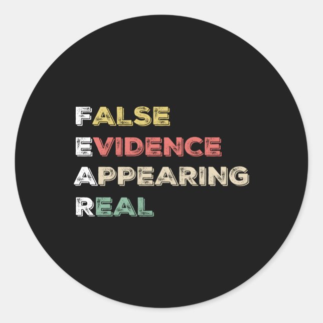 Sticker Rond Crainte Fausses Preuves Apparaissant Véritable Chr (Devant)