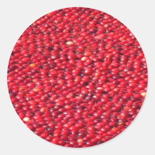 Sticker Rond Cranberries Festive Rouge