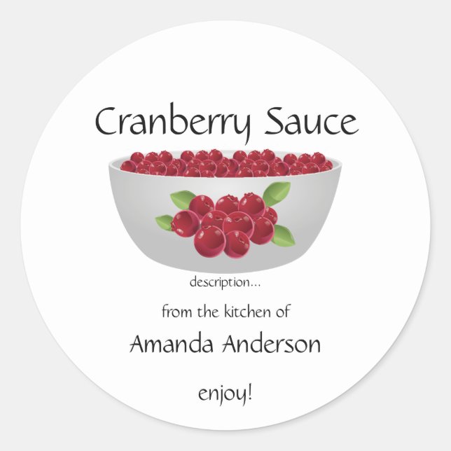 Sticker Rond Cranberry Sauce Canne (Devant)