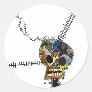 Sticker Rond Crâne