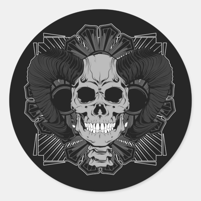 Sticker Rond Crâne (Devant)