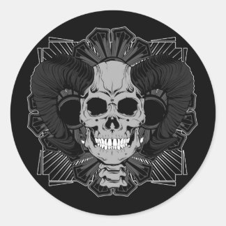 Sticker Rond Crâne