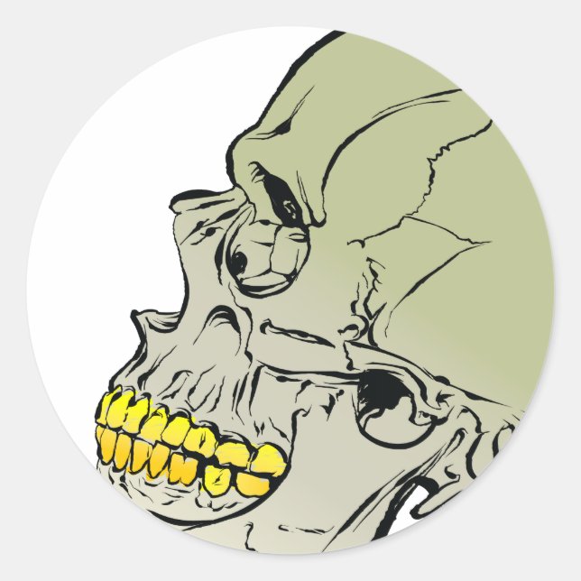 Sticker Rond Crâne (Devant)