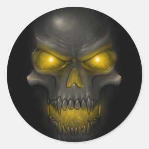 Sticker Rond Crâne