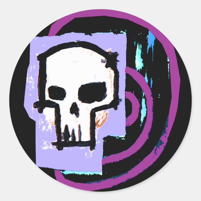 Sticker Rond Crâne 12 (Devant)