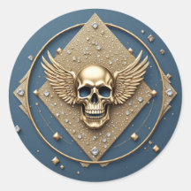 ☠️ Crâne ailé doré Cadeau gothique pour motards 💎