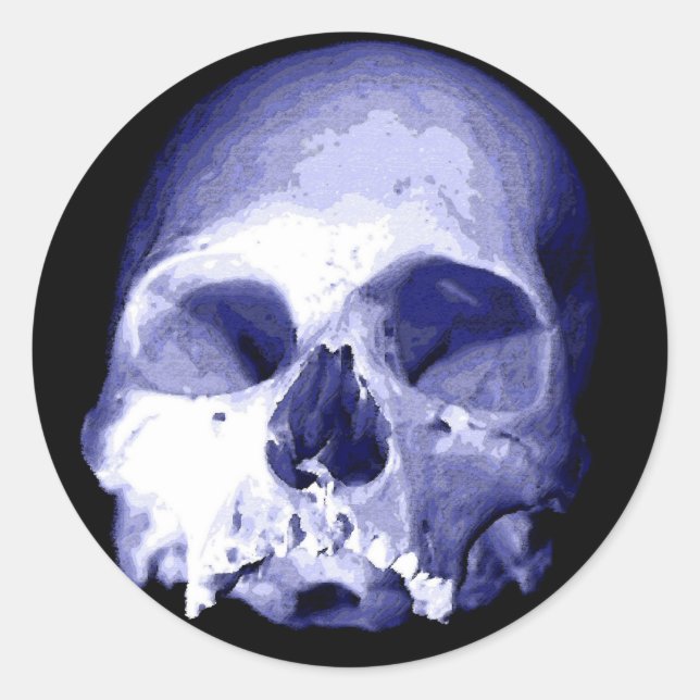 Sticker Rond Crâne bleu (Devant)