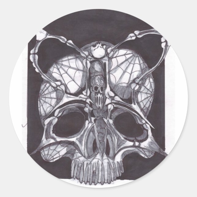 Sticker Rond Crâne de Deathshead (Devant)