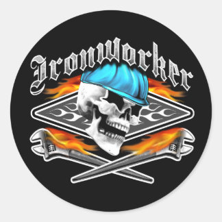 Sticker Rond Crâne de ferronnier et clés de soudure