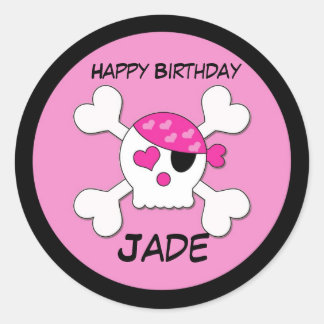 Sticker Rond Crâne de fille