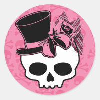 Crâne de fille avec Casquette et cou rose