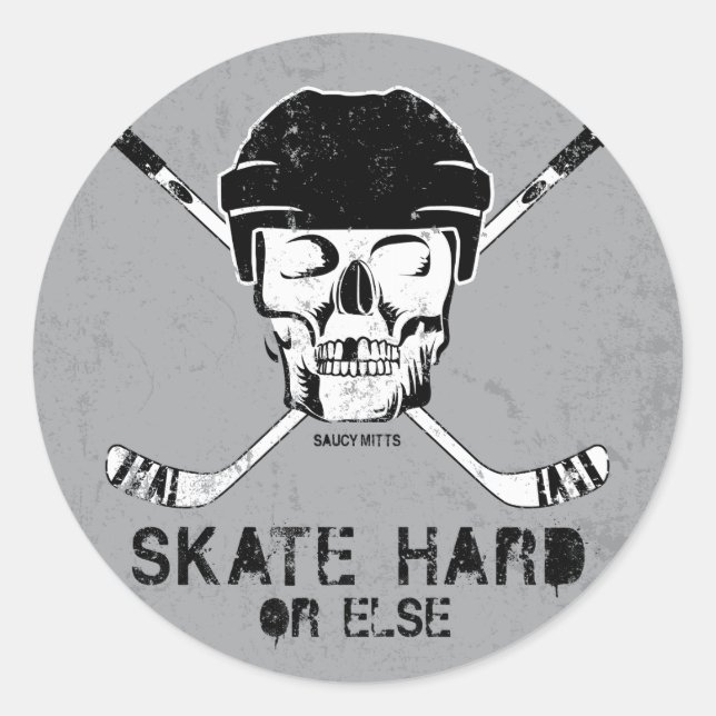 Sticker Rond Crâne de hockey (Devant)