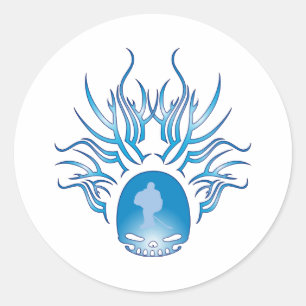 Sticker Rond Crâne de hockey