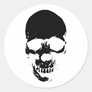 Sticker Rond Crâne de la faucheuse noire