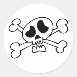 Sticker Rond Crâne de la tête de dessin