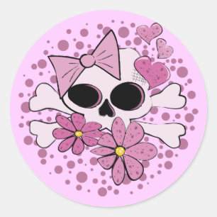 Sticker Rond Crâne de punk