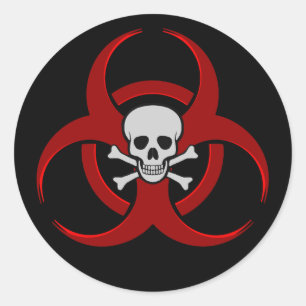 Sticker Rond Crâne de risque biologique