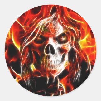 Sticker Rond Crâne de sorcière
