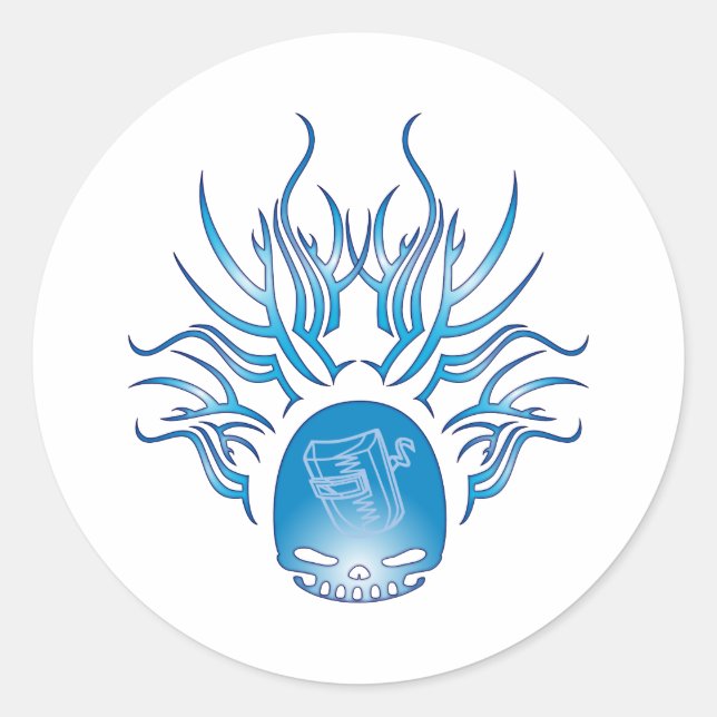 Sticker Rond Crâne de soudure (Devant)