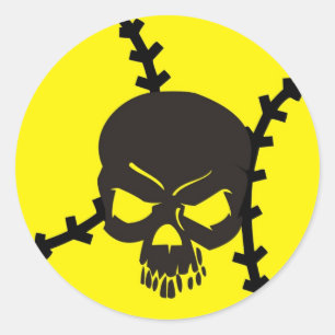 Sticker Rond crâne du base-ball