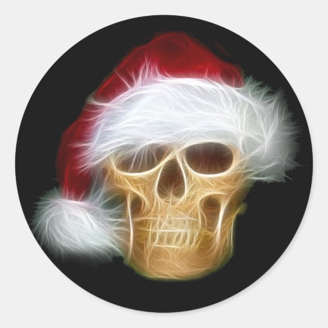Sticker Rond Crâne du Père Noël (Devant)