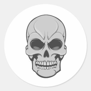 Sticker Rond Crâne en colère : illustration de vecteur :