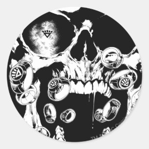 Sticker Rond Crâne et anneaux