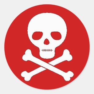 Sticker Rond Crâne et os croisés