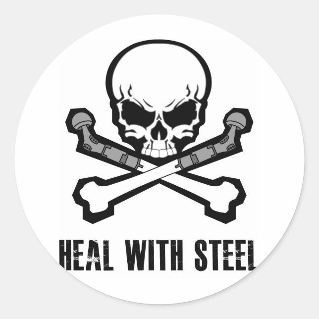 Sticker Rond Crâne et os croisés (Devant)