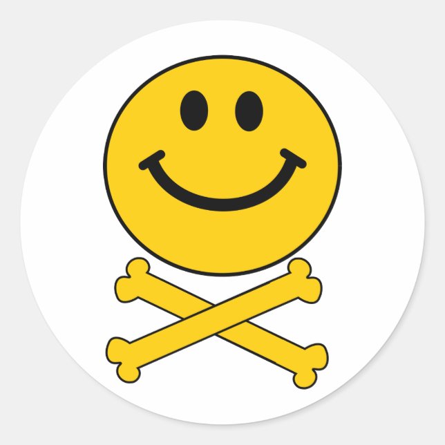 Sticker Rond crâne et os croisés (Devant)