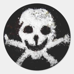 Sticker Rond Crâne et os croisés