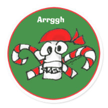 Crâne et os croisés Pirate Green Enveloppe Sceau