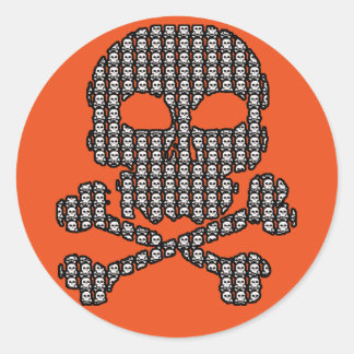 Sticker Rond Crâne fait de crânes Halloween