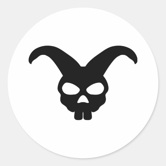 Sticker Rond Crâne lapin lapin (Devant)